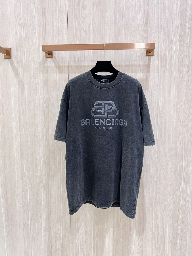 Balenciaga Early Spring 2024 Luxurious Cotton Short-Sleeve T-Shirt grey