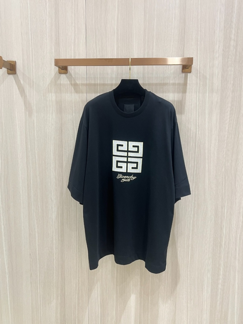 Givenchy 4G Mesh Embroidery Short Sleeve T-Shirt. Black