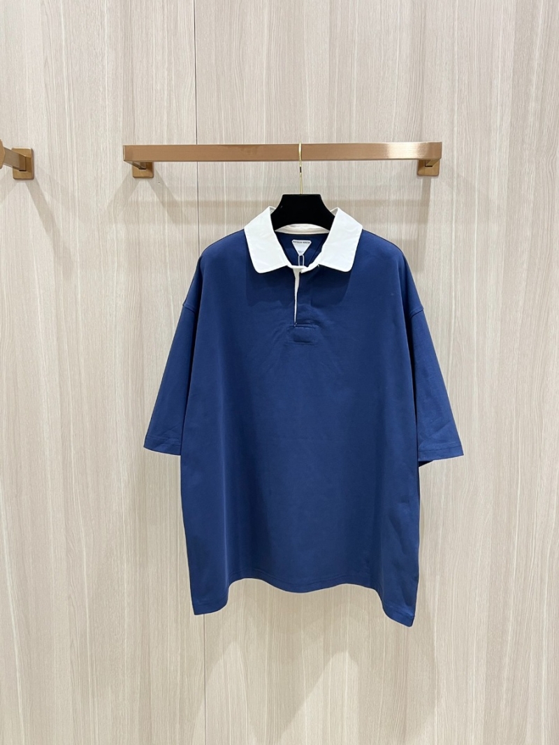 Bottega Veneta New Arrival Heavyweight Loose Polo T-Shirt. Navy
