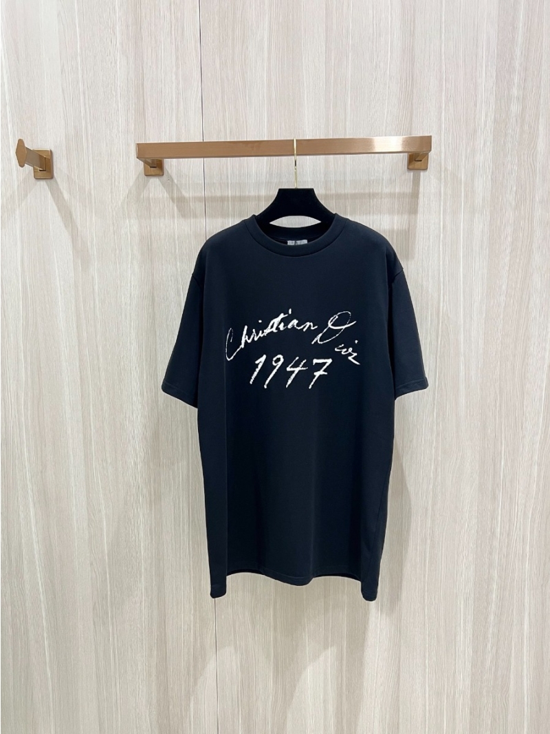 Dior 1947 Signature Velvet Print T-Shirt. Black