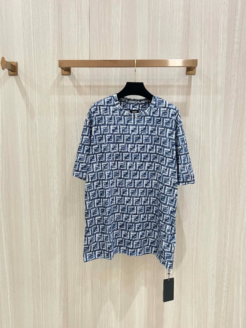 Fendi FF Print Short Sleeve T-Shirt - Blue