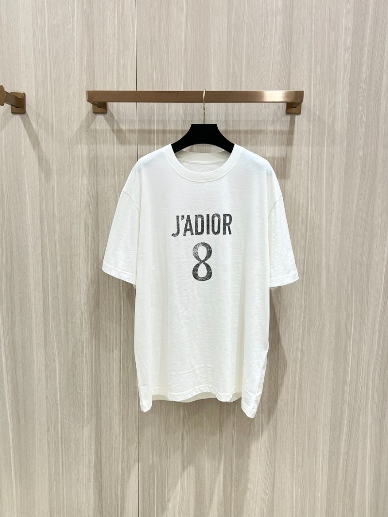 Dior OS J'ADIOR 8 Bamboo Cotton Short Sleeve T-shirt White