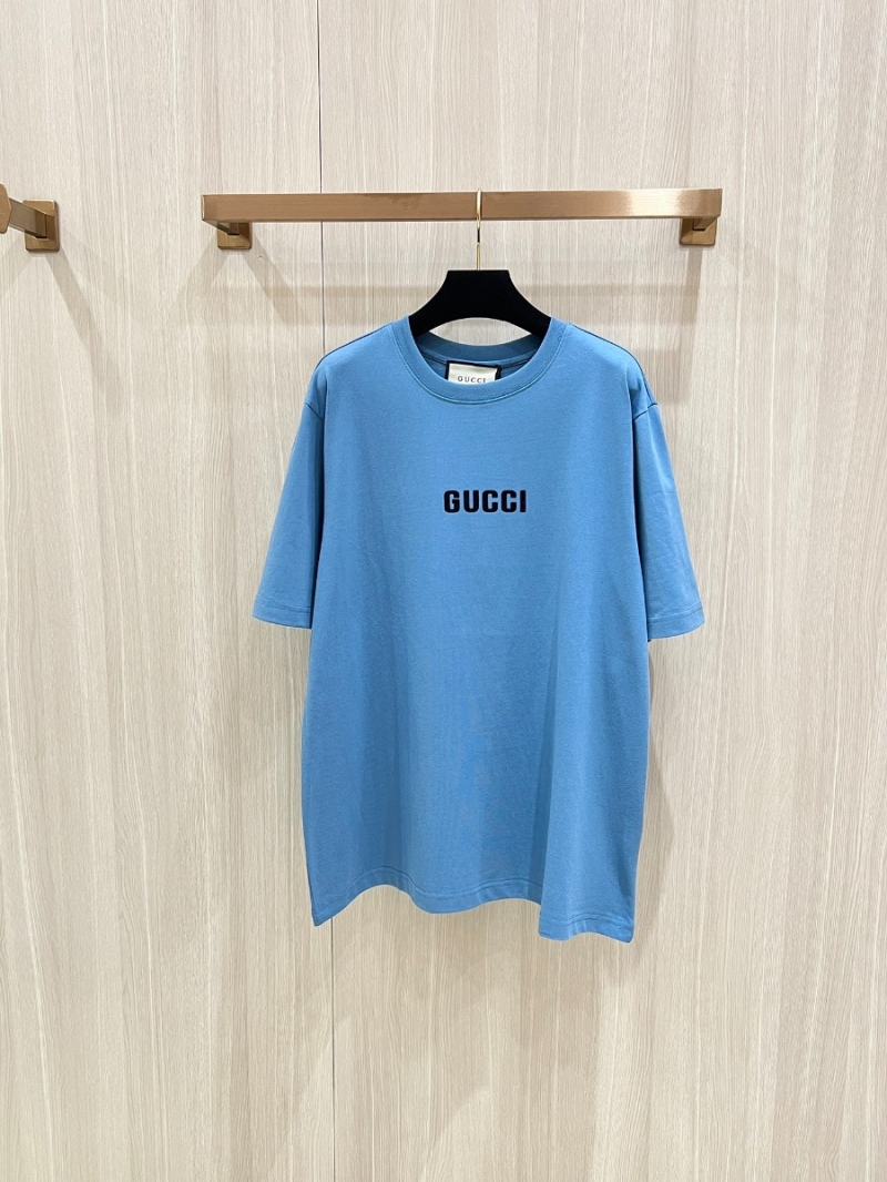 Gucci Spring Collection Classic Blue Cotton T-Shirt