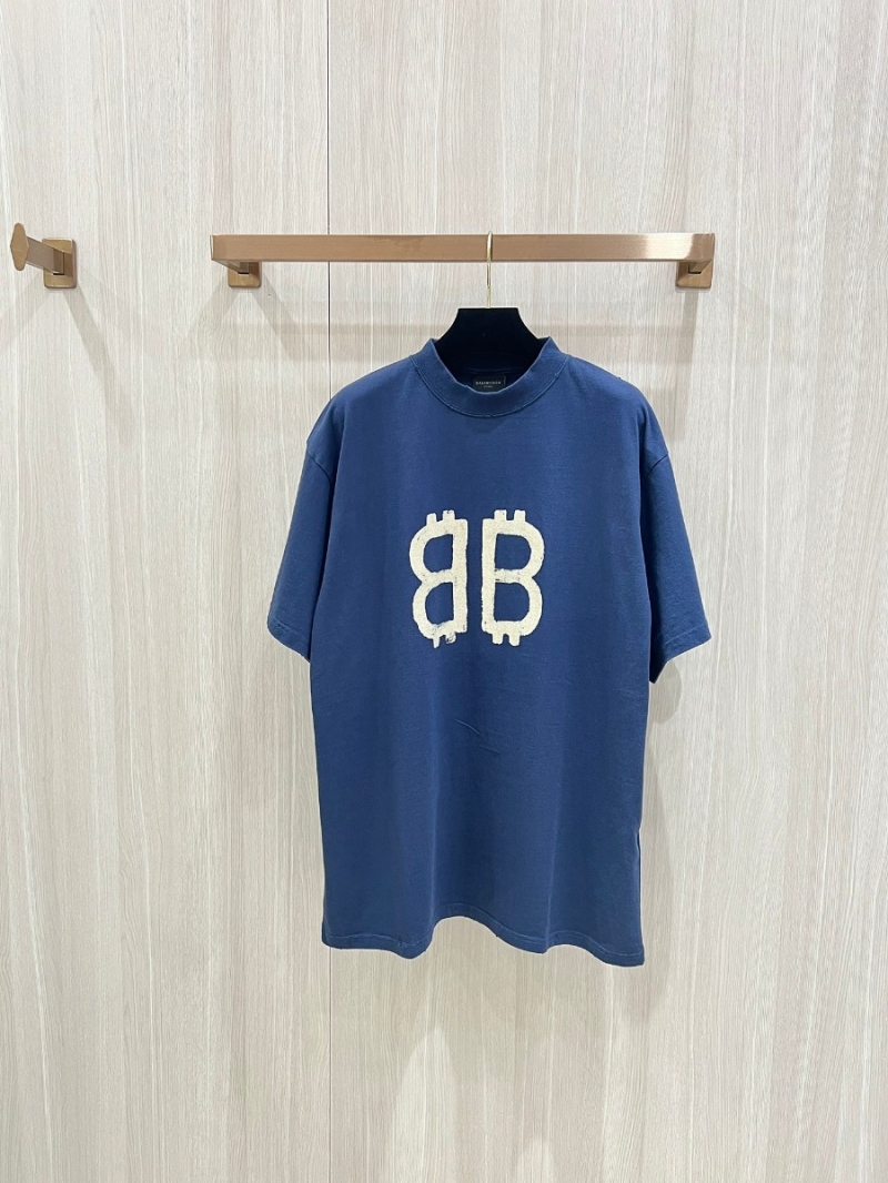 Balenciaga Blue Bitcoin Double B Short Sleeve