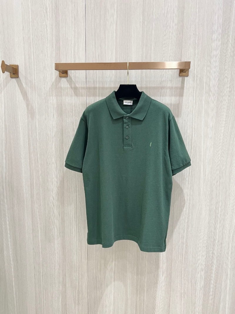 SAINT LAURENT Polo Shirt. Green