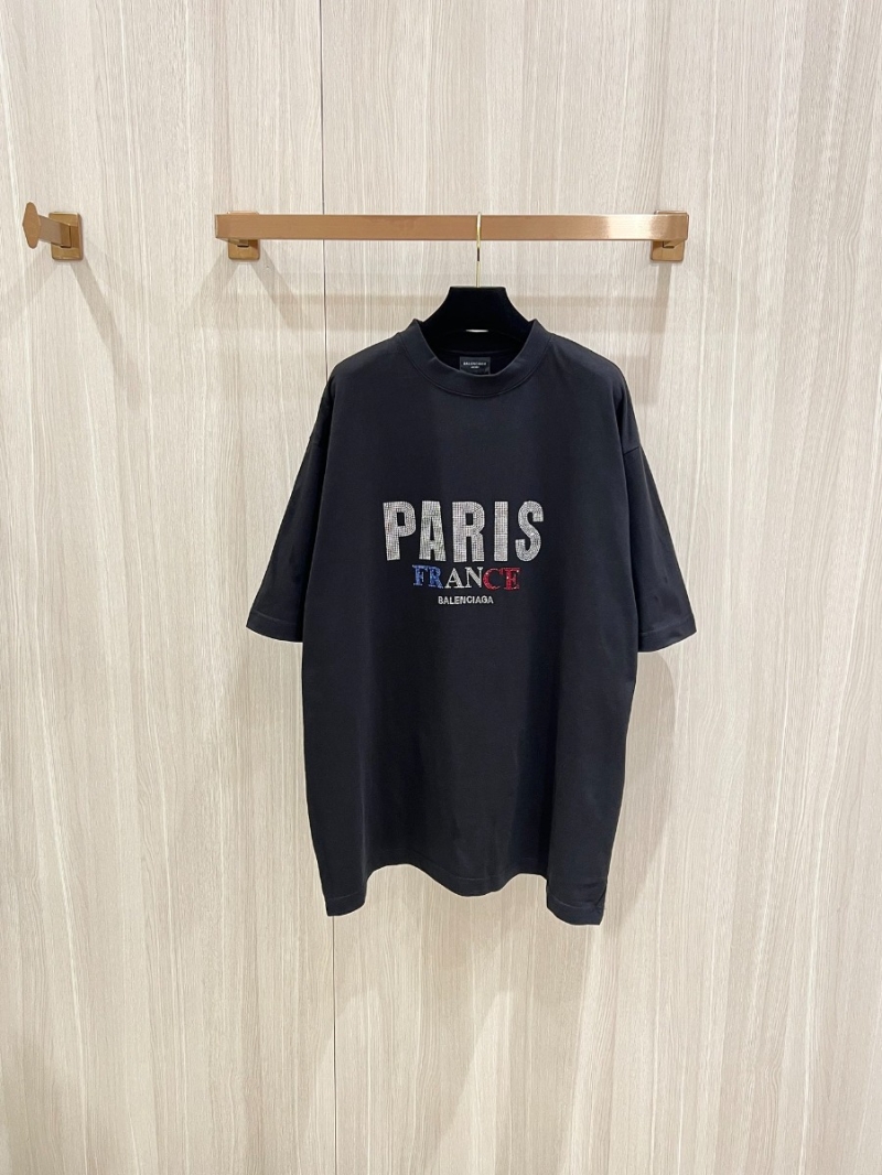 Balenciaga Unisex OS PARIS Diamond Letter Short-Sleeve T-Shirt