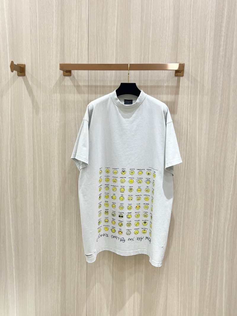 Balenciaga Paris "How Are You Feeling Today" Grey Smiley T-shirt