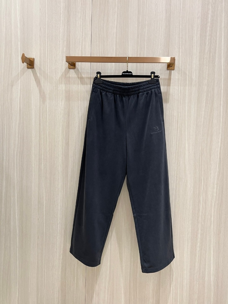 Balenciaga Embroidered Elastic Waist Wide-Leg Sweatpants