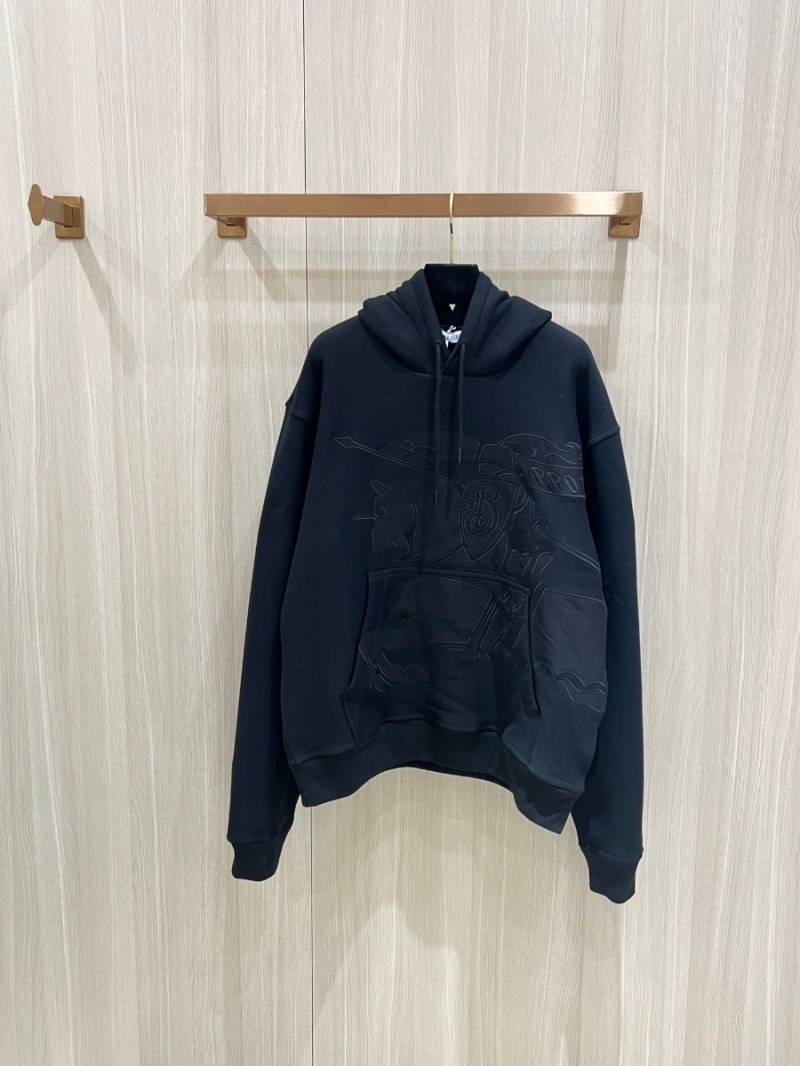 BURBERRY Embroidered Horse Rider Hoodie in Black