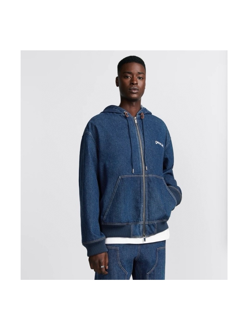 Dior 2024 New Embroidered Denim Jacket with Hood