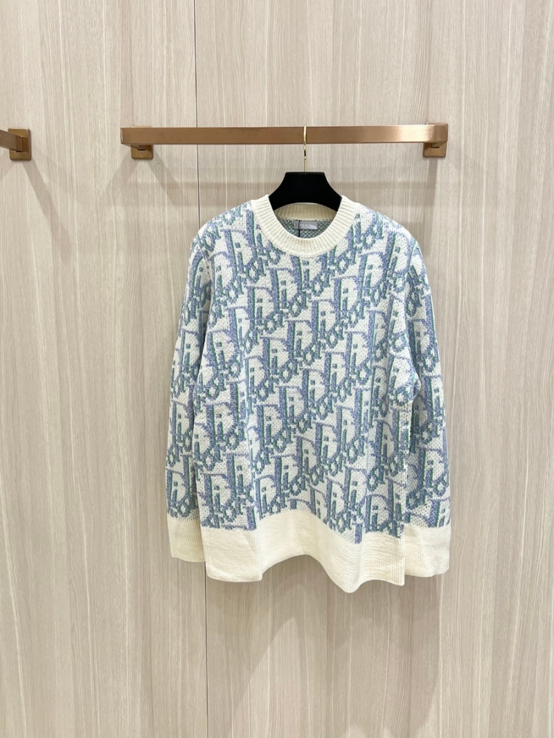 Dior Oblique Collection Wool Blend Crew Neck Sweater - Ivory