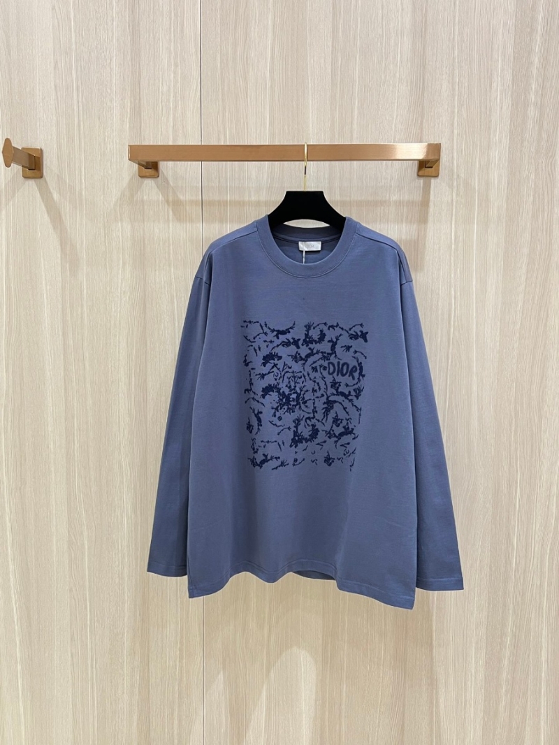 Dior Water-Ink Blue Long-Sleeve Sweatshirt