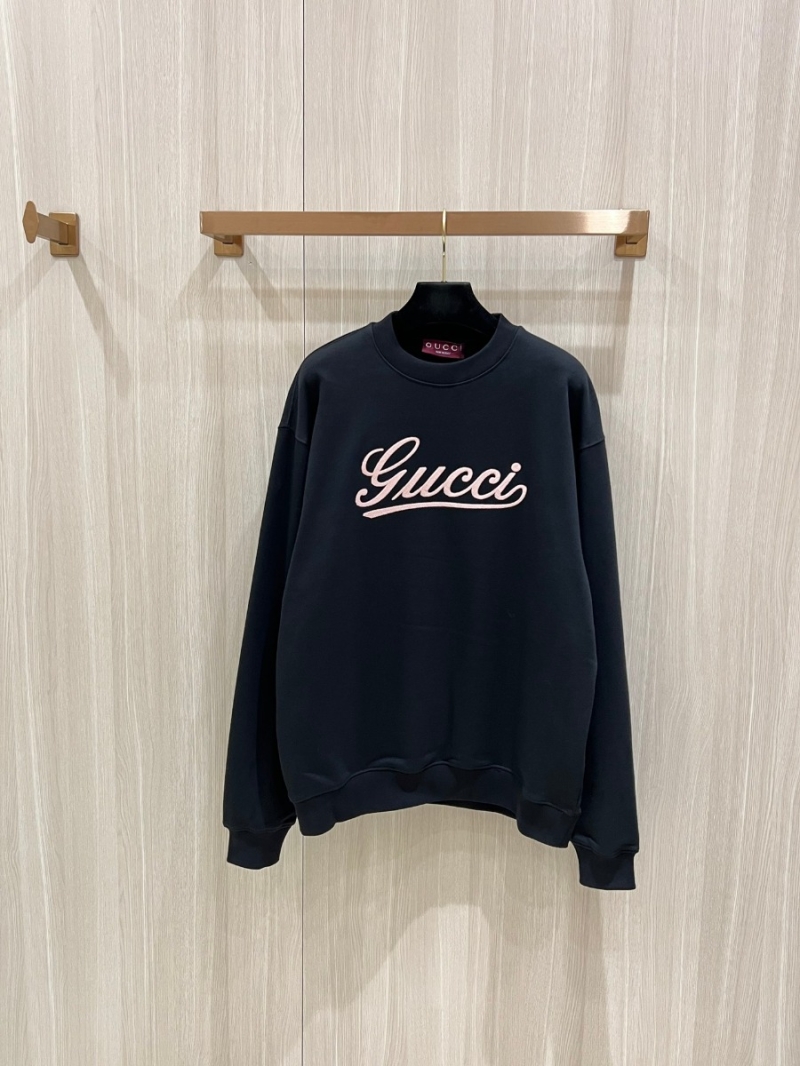Gucci Contrast Embroidered Lettering Sweatshirt (Black)