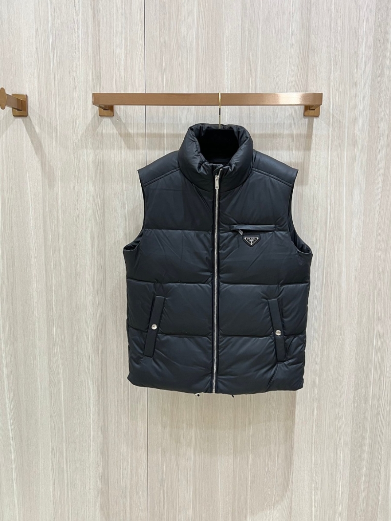 Prada Triangle Logo Goose Down Vest – Black