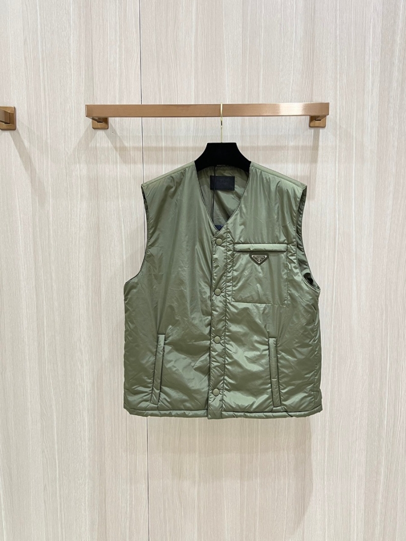 Prada Re-Nylon Lightweight Quilted Vest – Army Green
