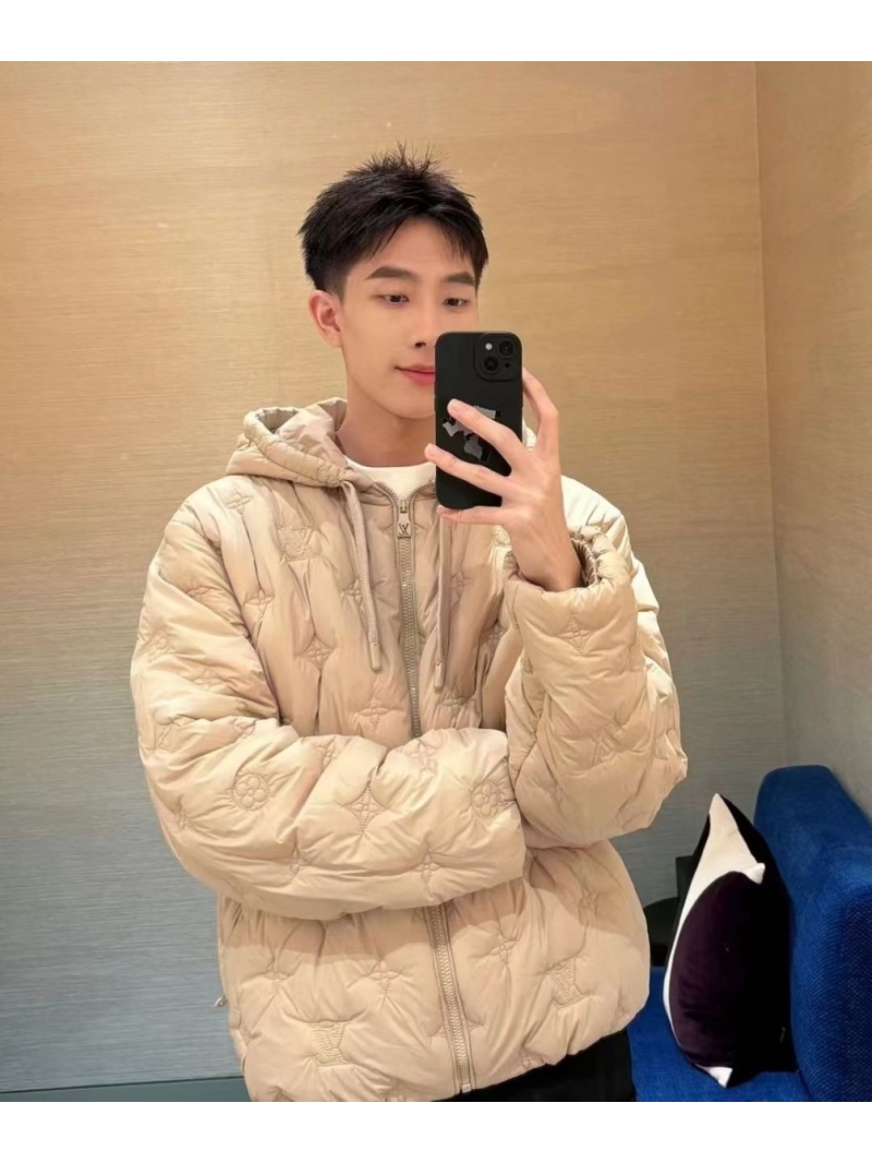 Louis Vuitton LV Monogram Embroidered Down Jacket – Beige