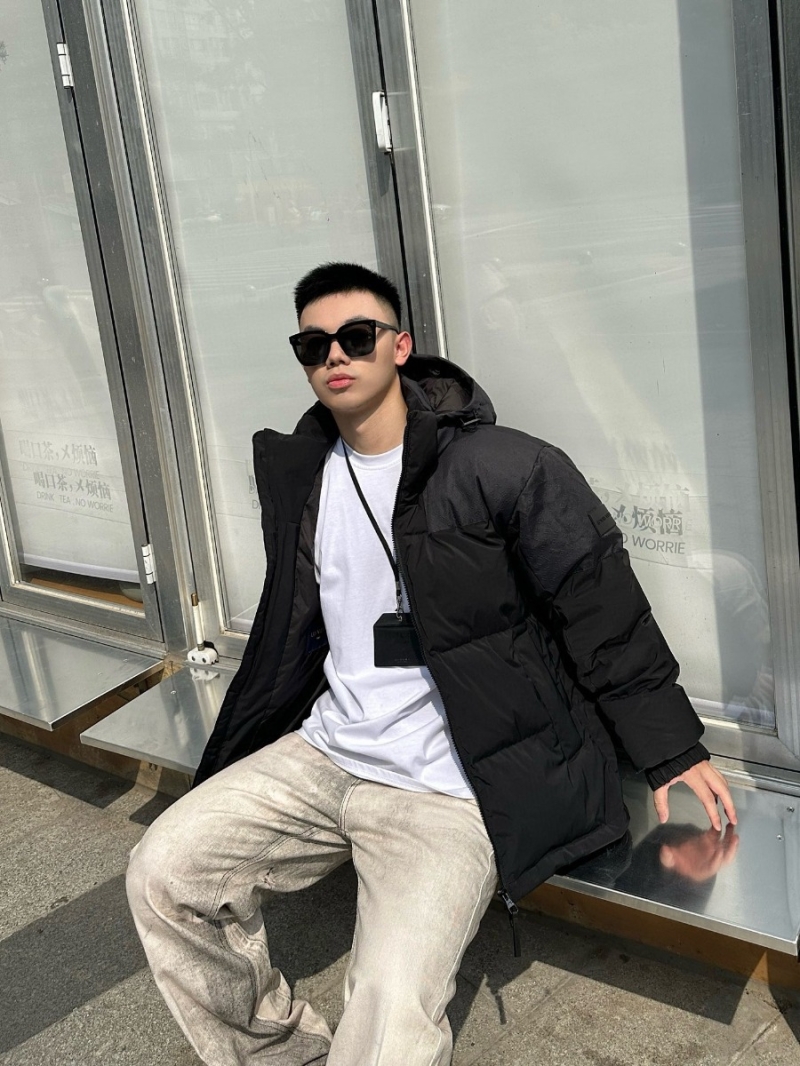 Louis Vuitton Embossed Down Jacket with Detachable Hood