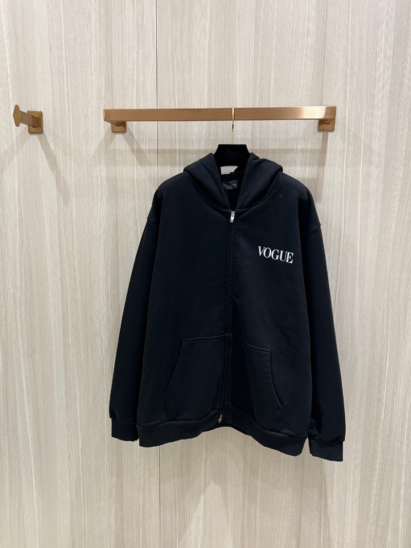 Balenciaga 24 FW Collection Vogue Collaboration Zip-Up Hoodie in Black
