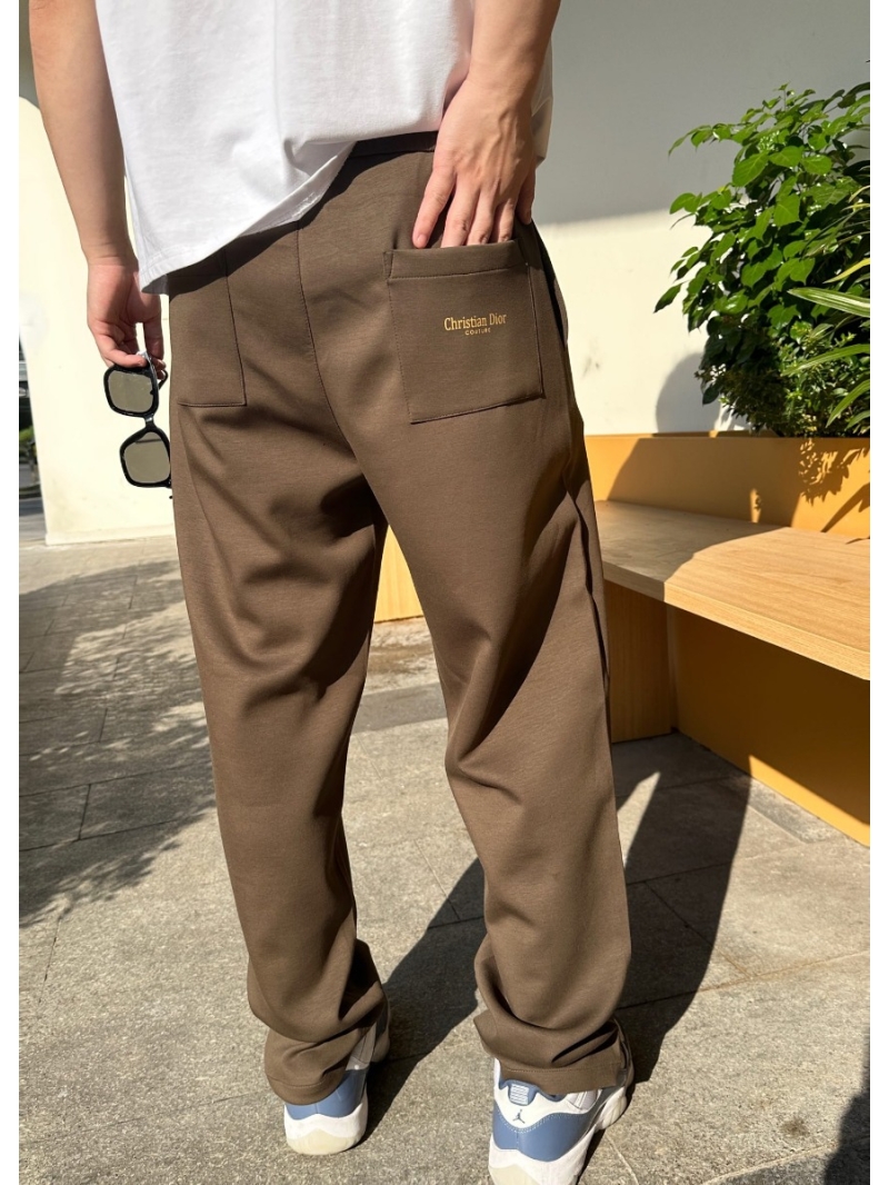 Dior New Arrivals Collection Casual Coffee Brown Unisex Sweatpants