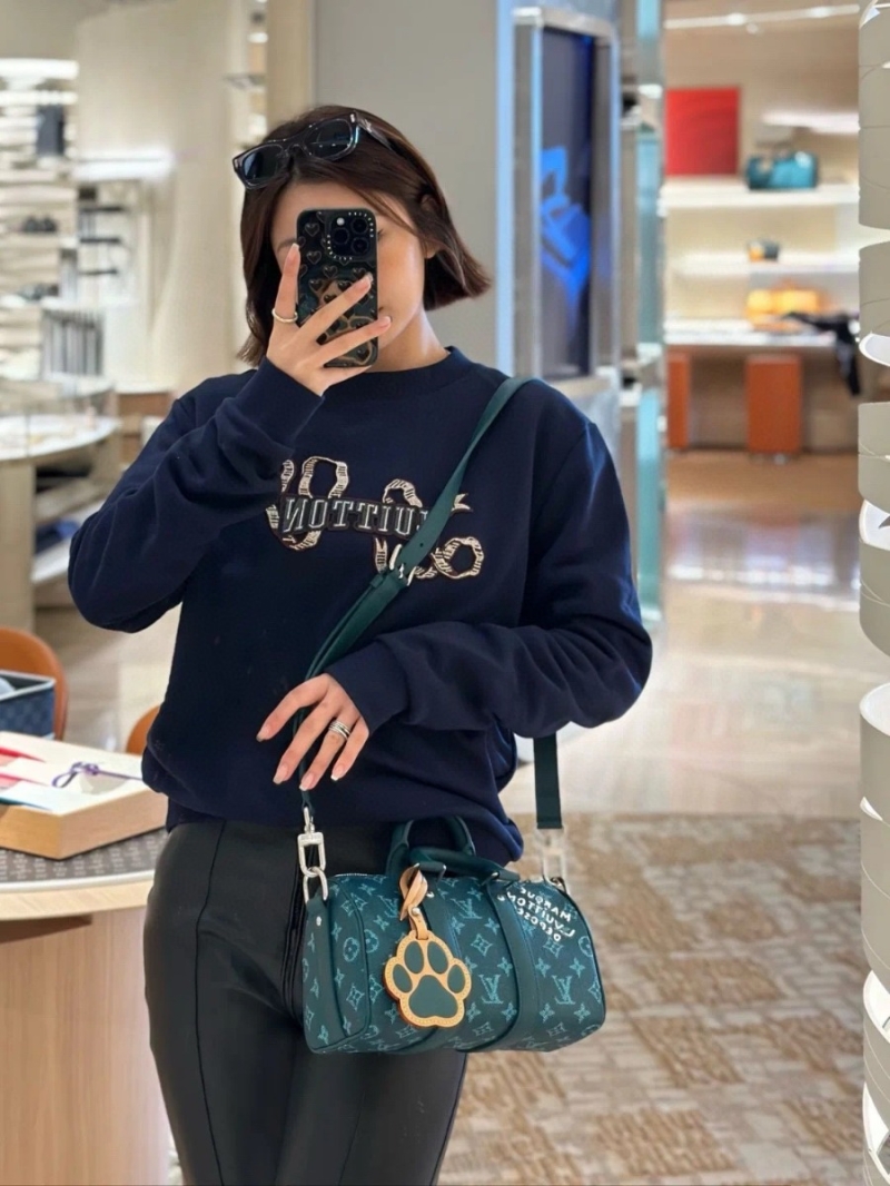 Louis Vuitton LV Navy Blue Collegiate Embroidered Sweatshirt