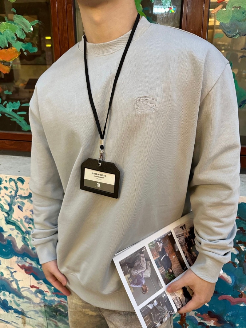 Burberry Embroidered Equestrian Gray Unisex Sweatshirt