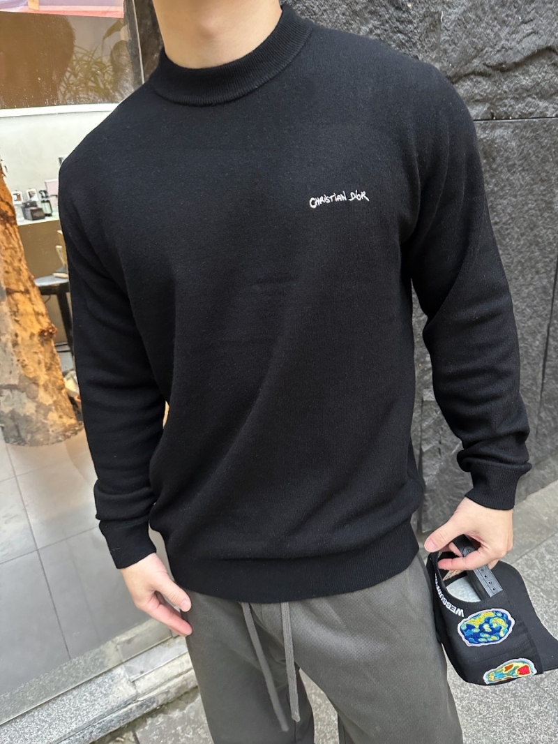 Dior Minimalist Letter Wool Sweater - Unisex - Black
