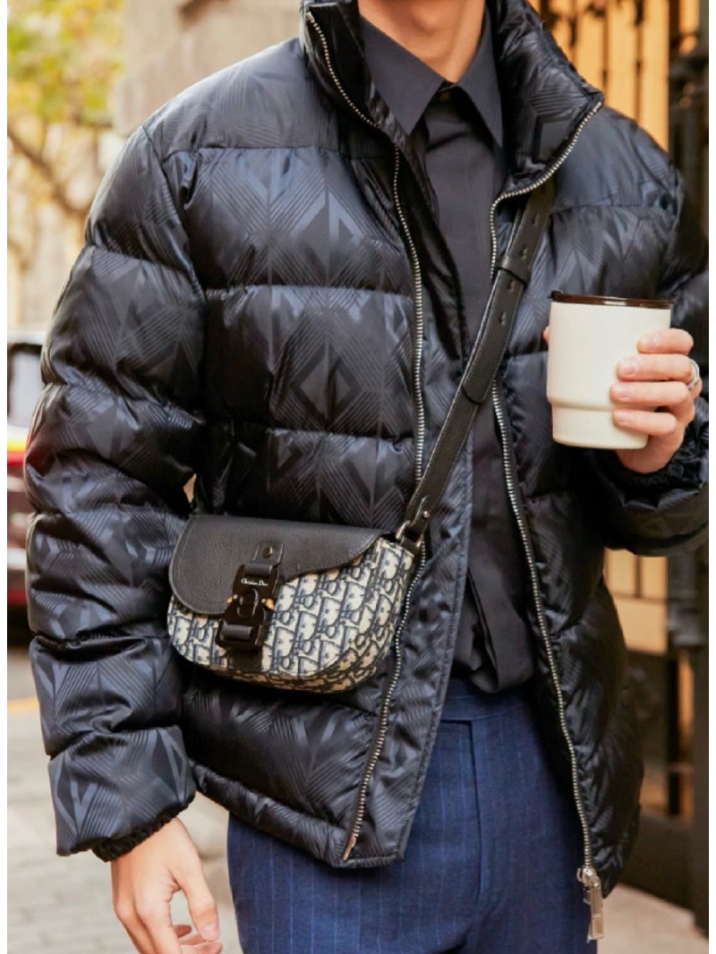 Dior New Arrival Jacquard Down Jacket in Navy-Black