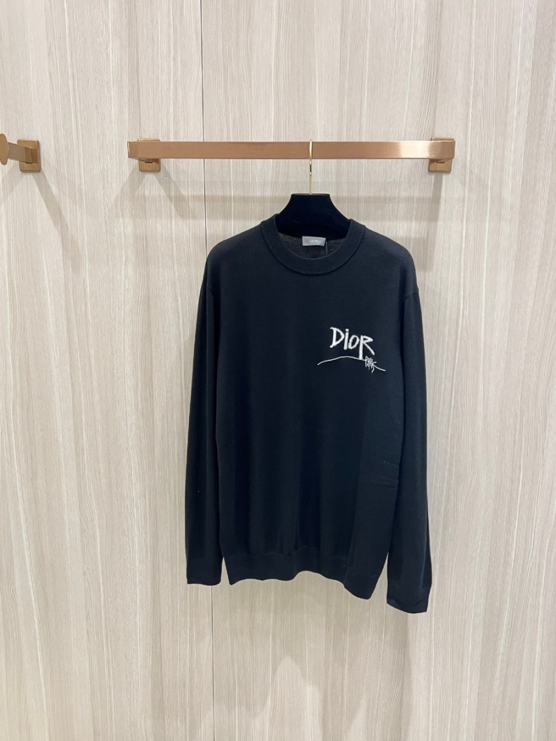 Dior Wool Letter Knit Sweater – Unisex Black