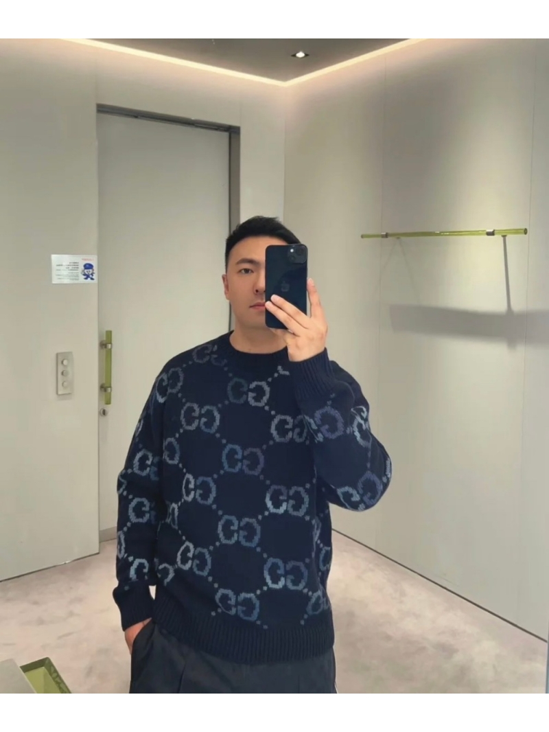 Gucci Fall/Winter Collection Double-G Jacquard Wool Sweater