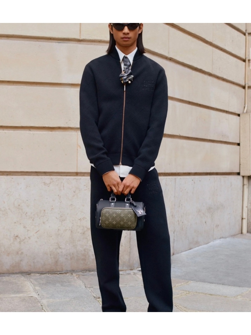 Louis Vuitton LV Dog Series Quilted Jacquard Bomber Jacket - Black