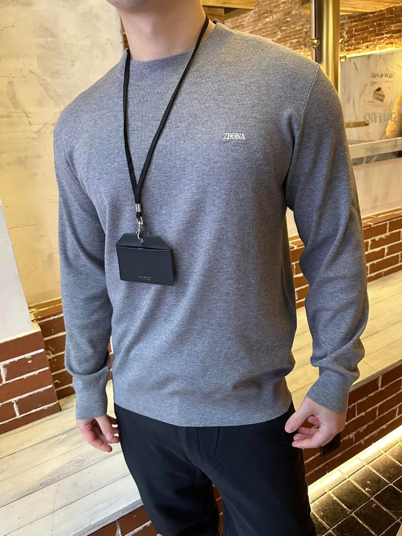 Zegna Premium Wool Unisex Sweater – Gray