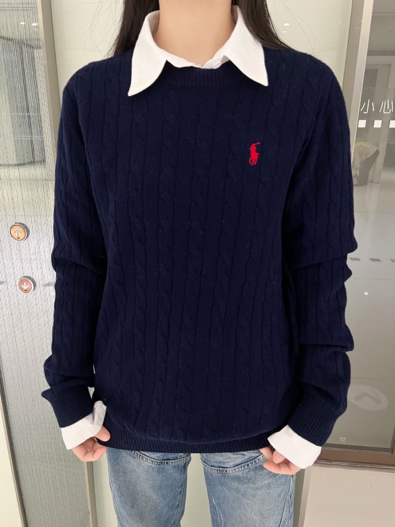 Ralph Lauren Iconic Cable-Knit Wool Sweater in Royal Blue