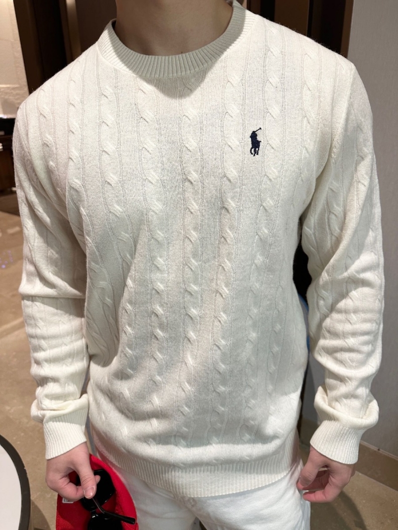Ralph Lauren Iconic Cable-Knit Wool Sweater in White