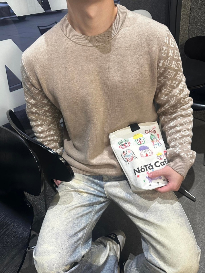 Louis Vuitton LV Monogram Patchwork Wool Sweater – Beige