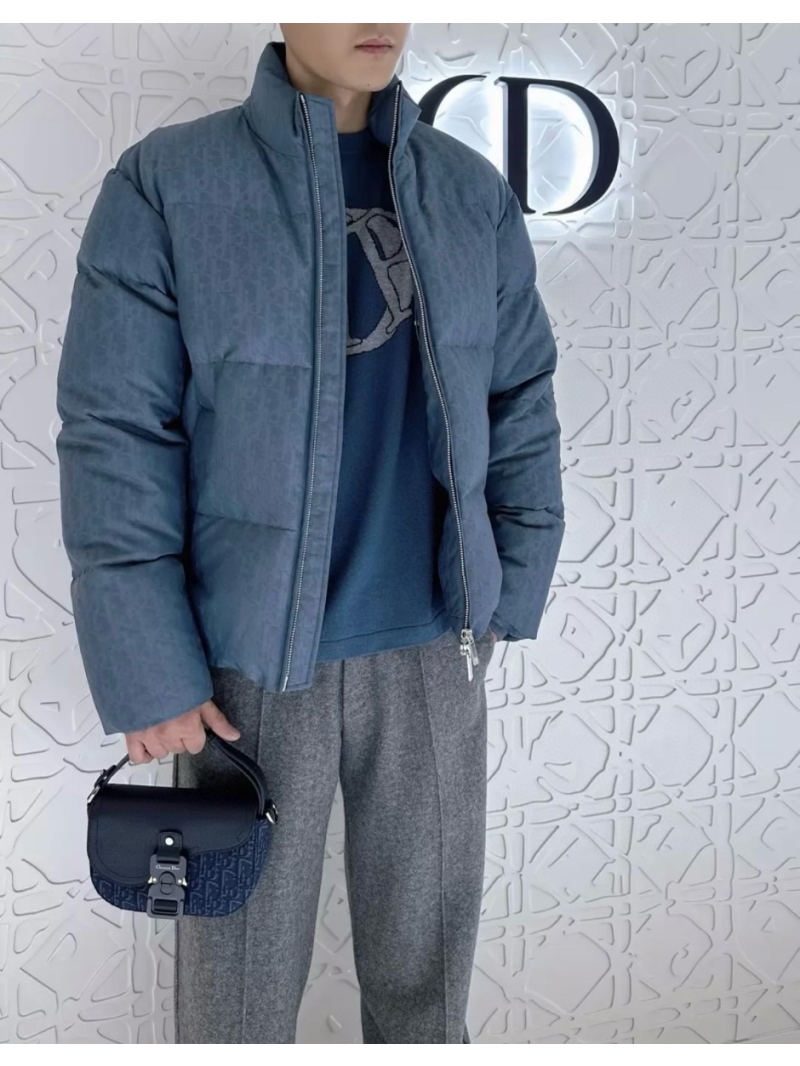 Dior Winter 2024 Collection - Blue Techno Fabric Puffer Jacket
