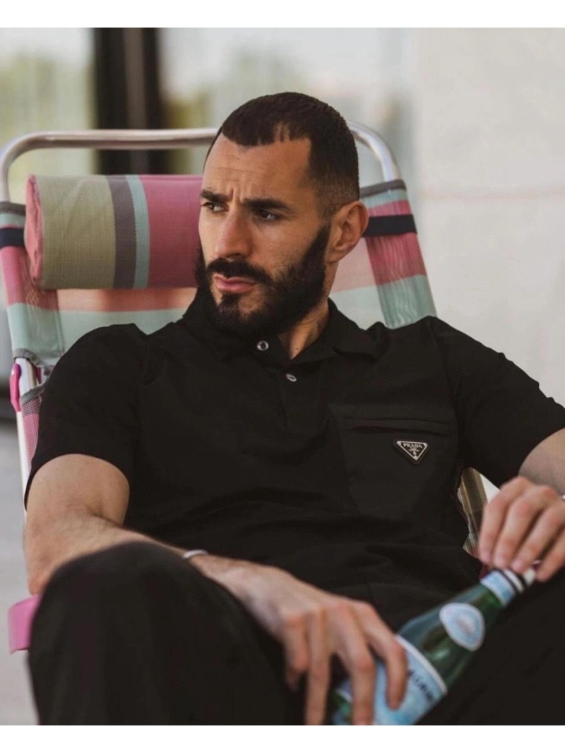 Prada Polo Collection - Black Techno Fabric Pocket Polo Shirt