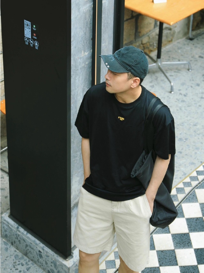 Fendi Gold Embroidery Collection - FF Logo T-shirt