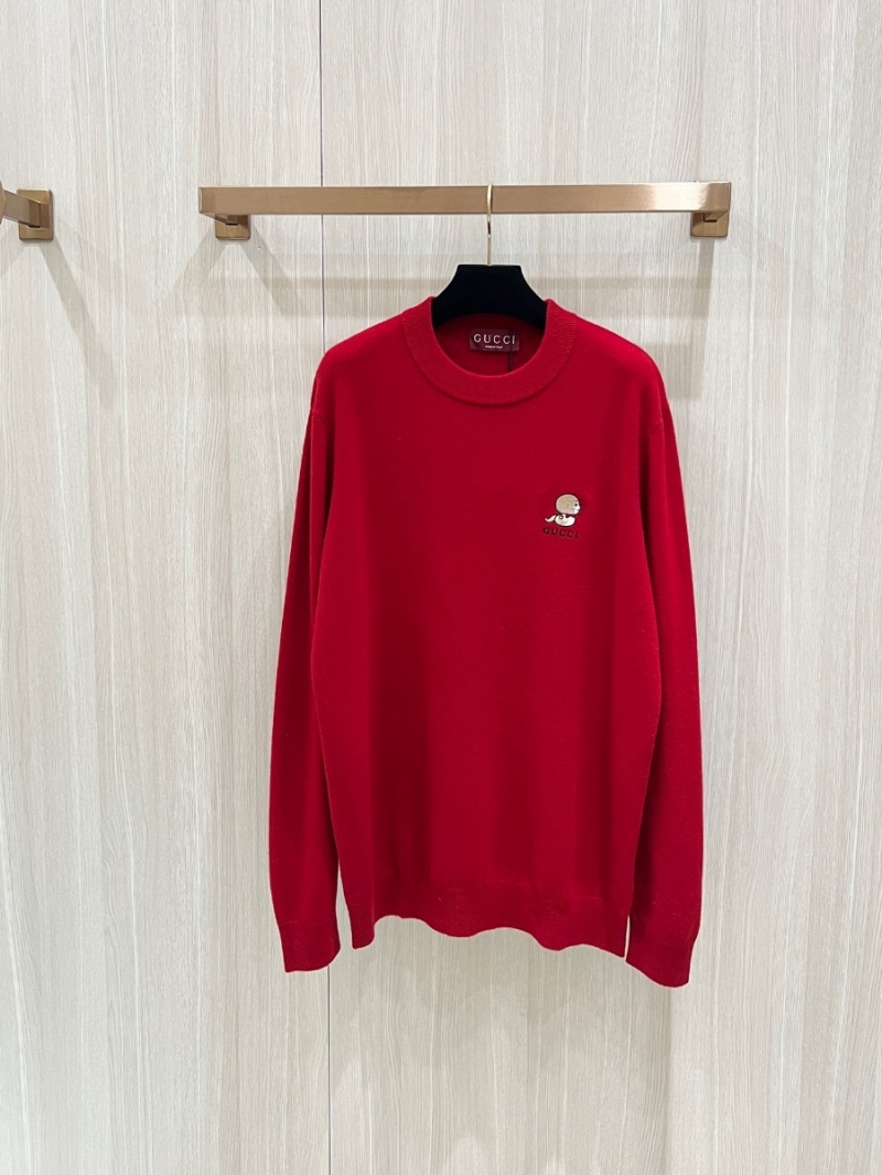 Gucci New Year Red Heart Animal Wool Sweater.