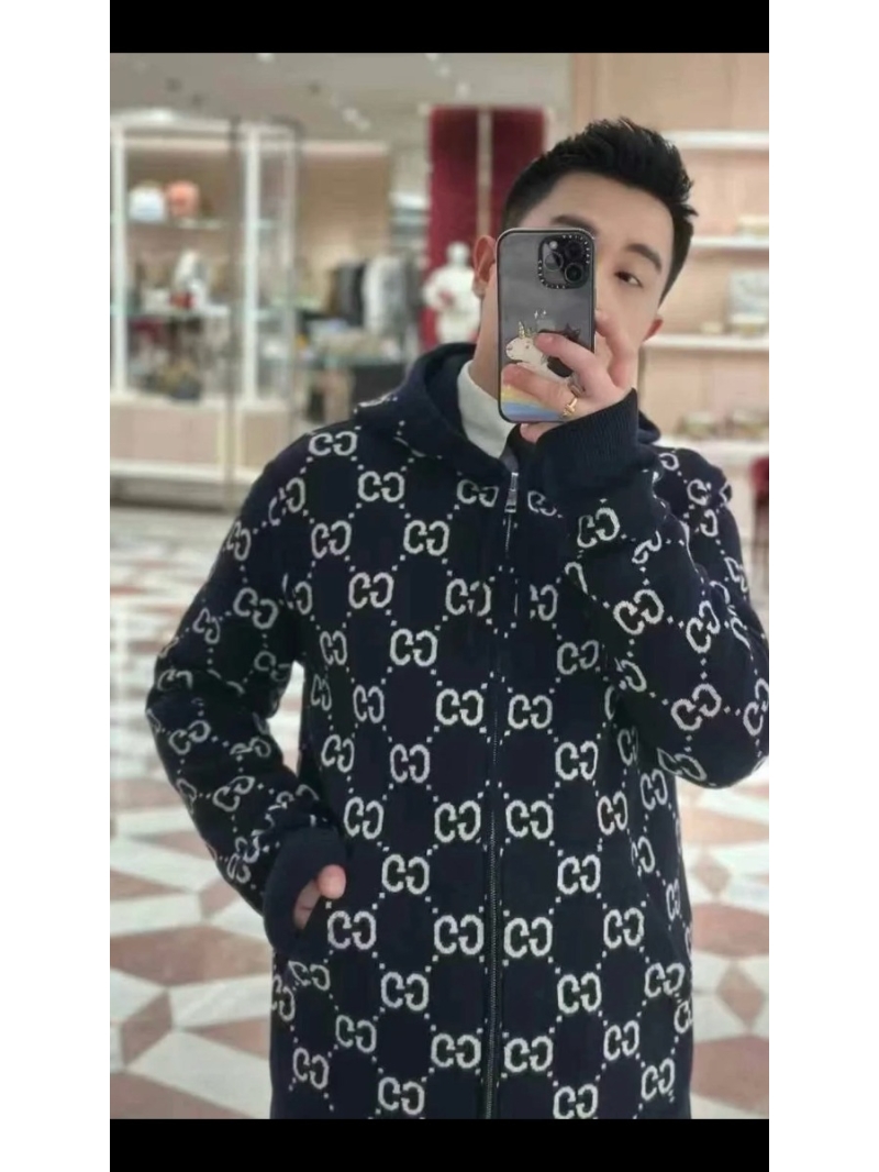 Gucci GG Luxury Wool Hoodie Navy Blue