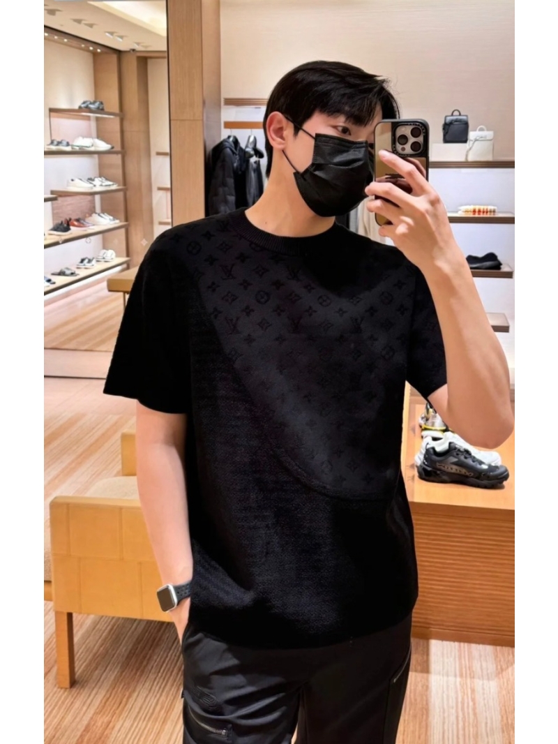Louis Vuitton LV Early Spring Jacquard Monogram Knit Short-Sleeve Black