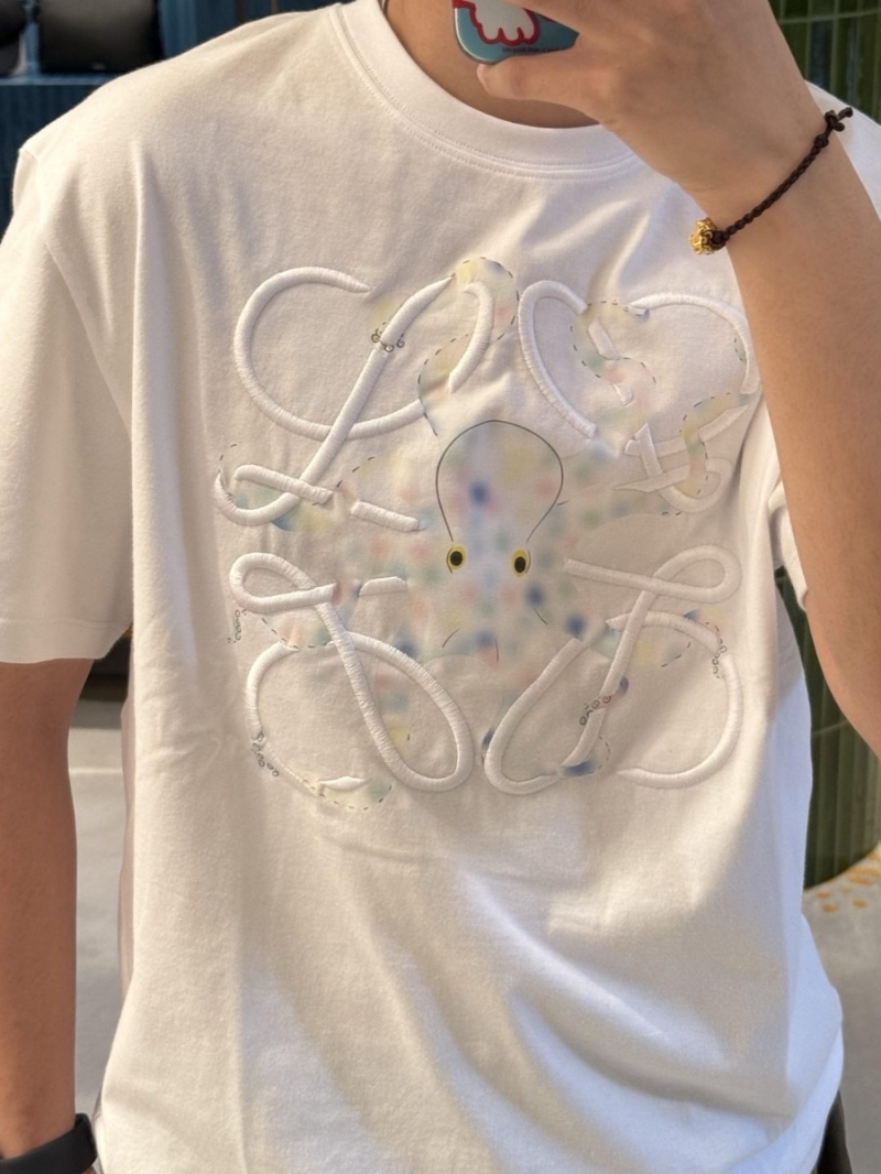 Loewe Early Fall Artistic Octopus Embroidery T-Shirt White
