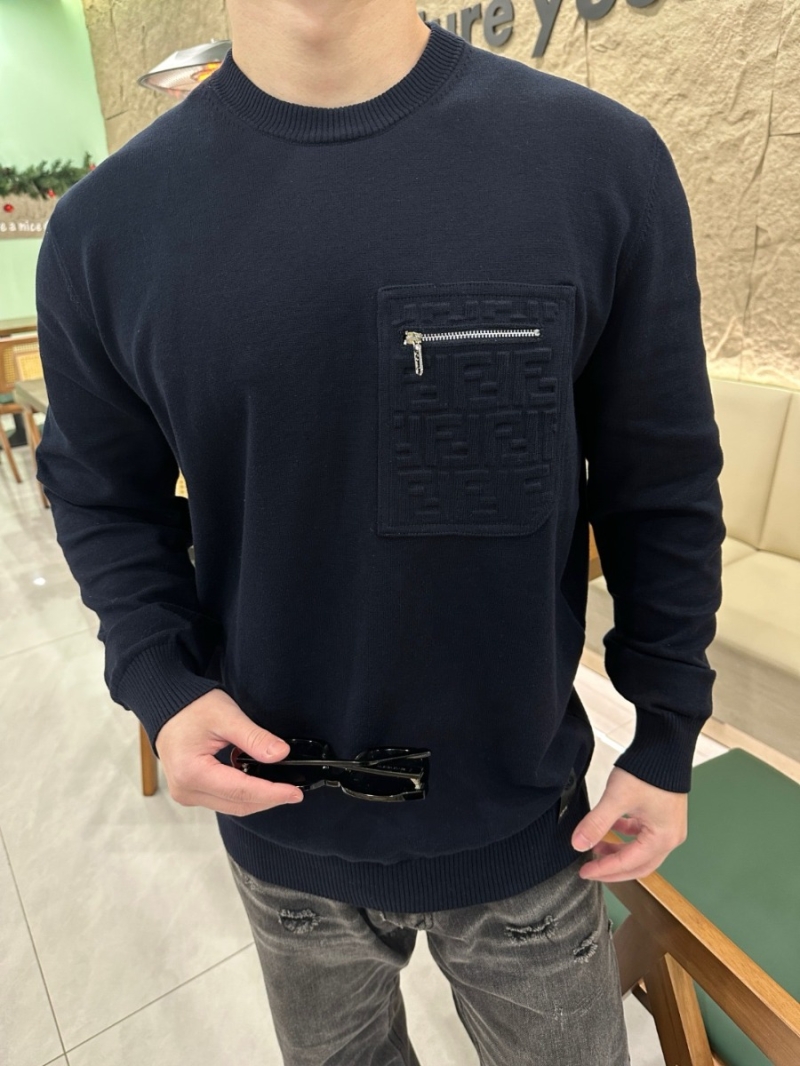 FENDI Navy Blue Pocket Sweater