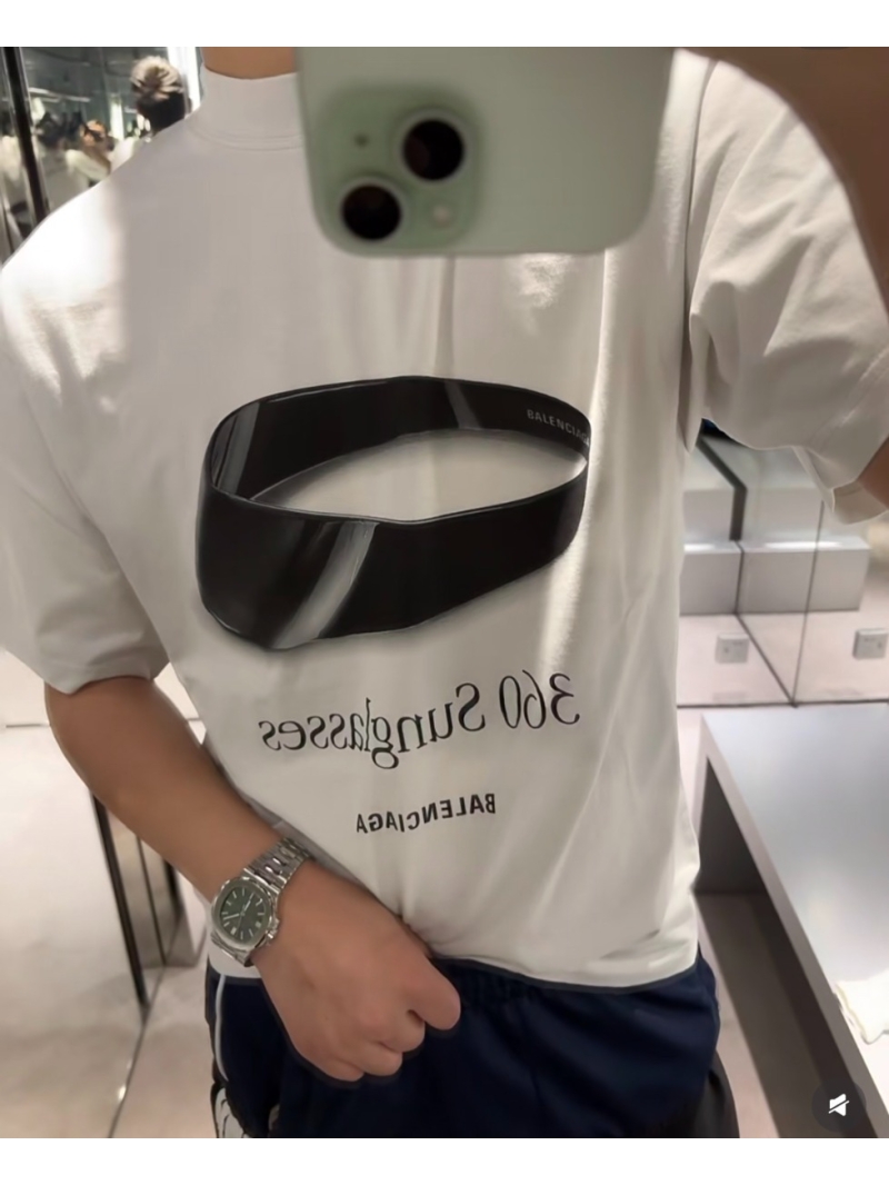 Balenciaga Paris 25SS Stylish 360 Sunglasses T-shirt White