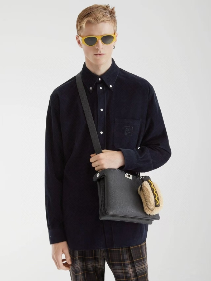 Fendi Blue Corduroy Shirt