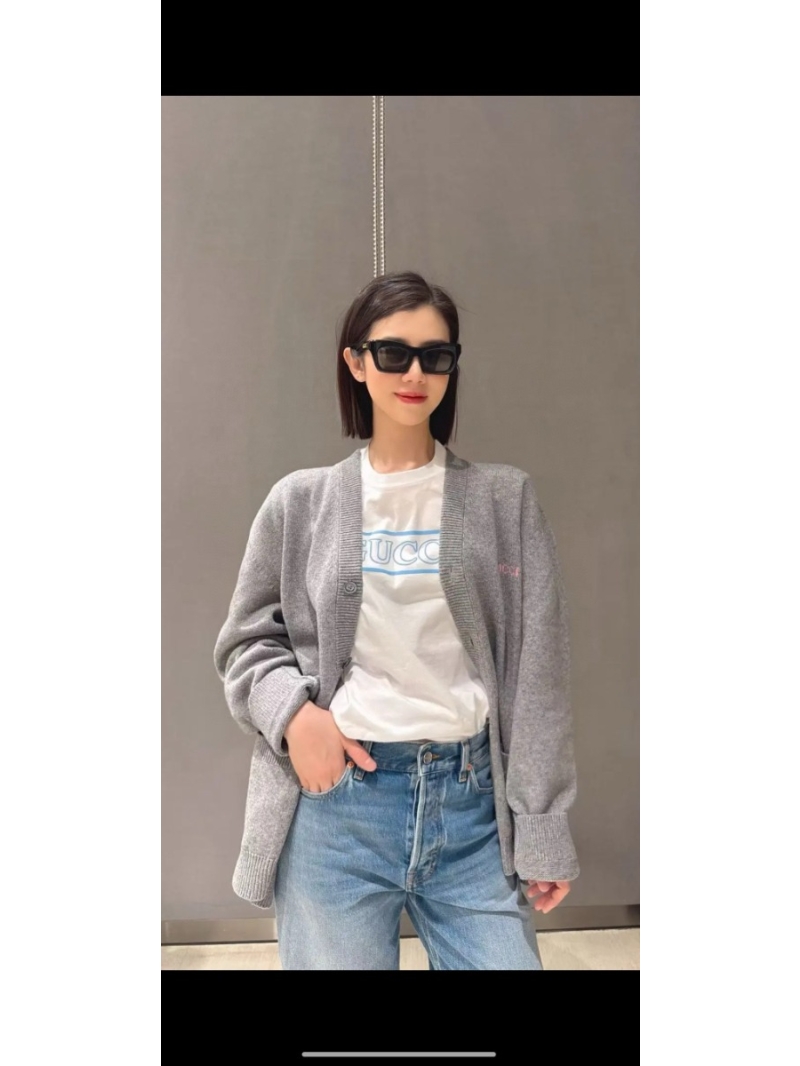 Gucci Spring/Summer 2025 Intricate Embroidered Cardigan in Grey