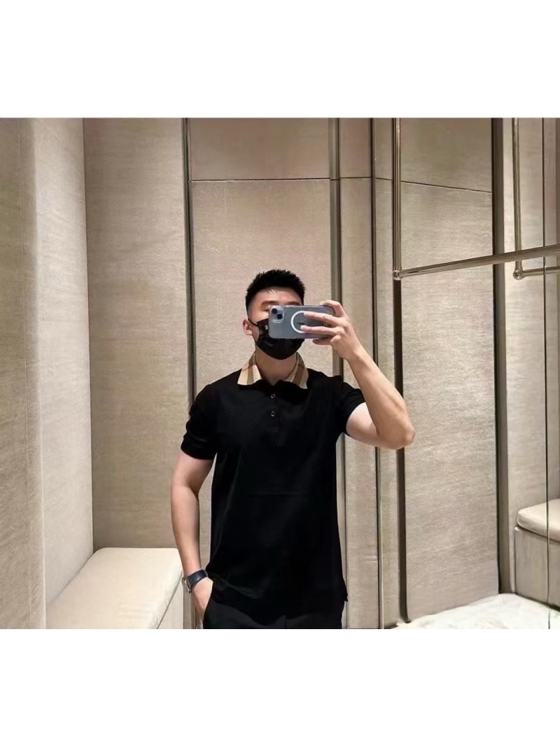 Burberry Classic Check Luxe Polo Shirt Check Pattern. Black