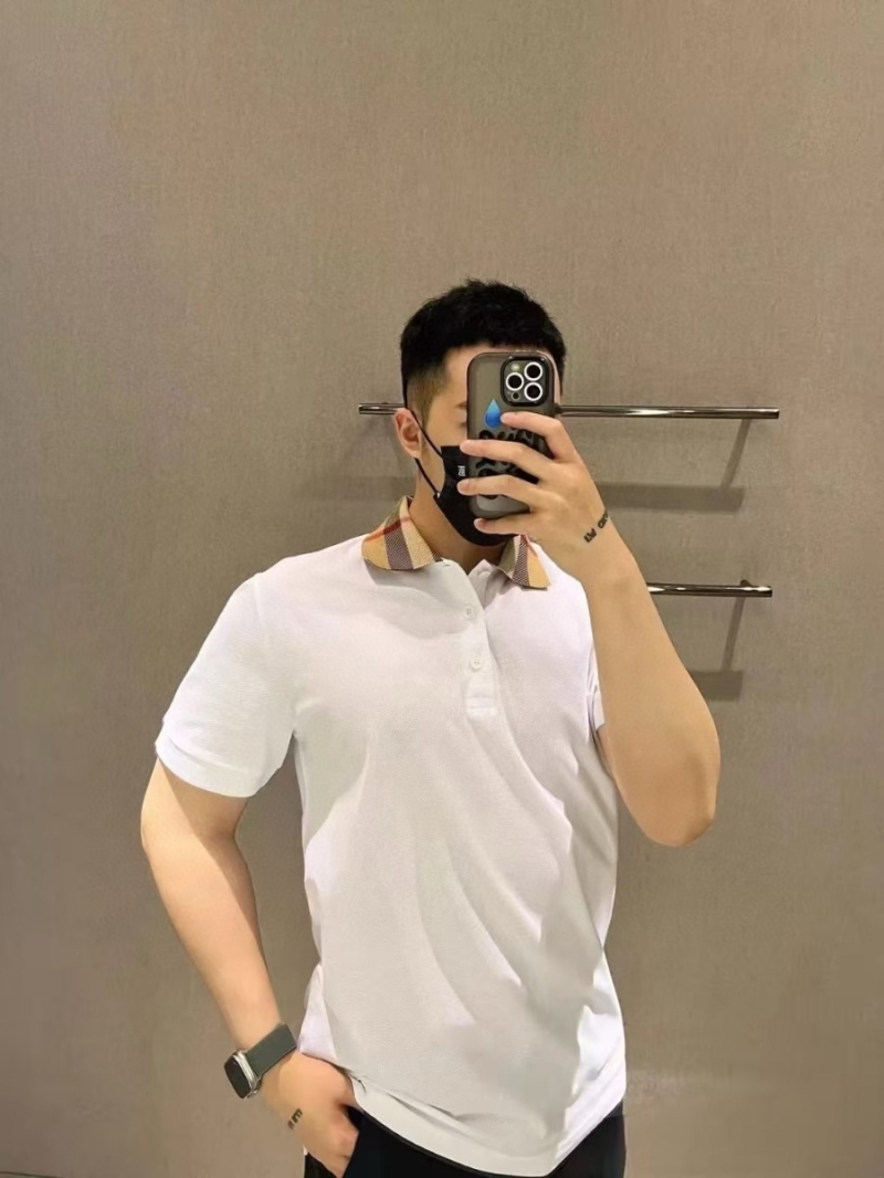 Burberry Classic Check Luxe Polo Shirt Check Pattern. White