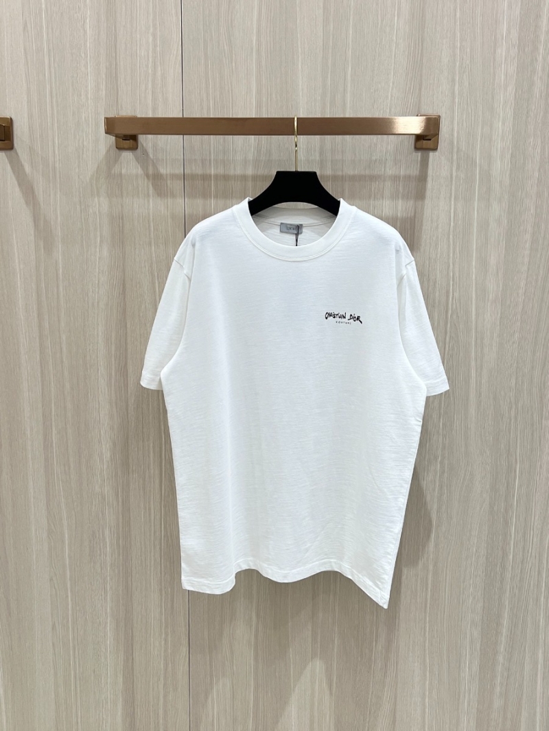 Dior New Collection Signature Bamboo Cotton T-Shirt. White