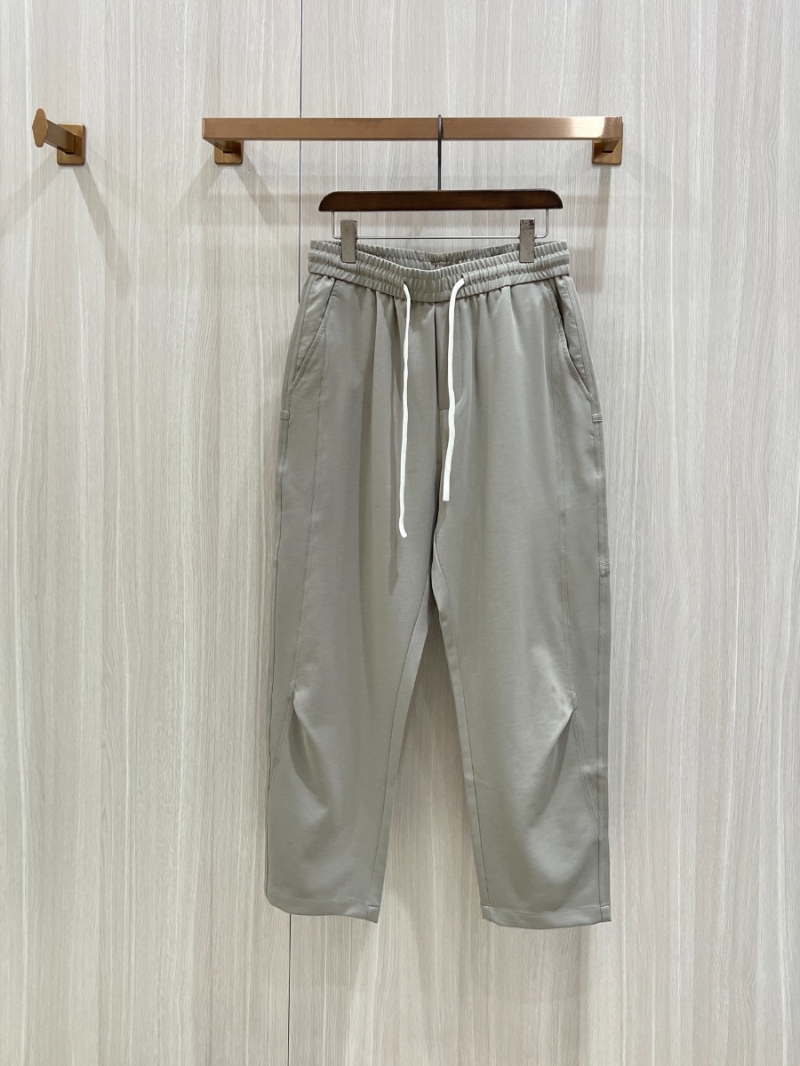 Prada Modern Pleated Straight-Leg Sweatpants Apricot