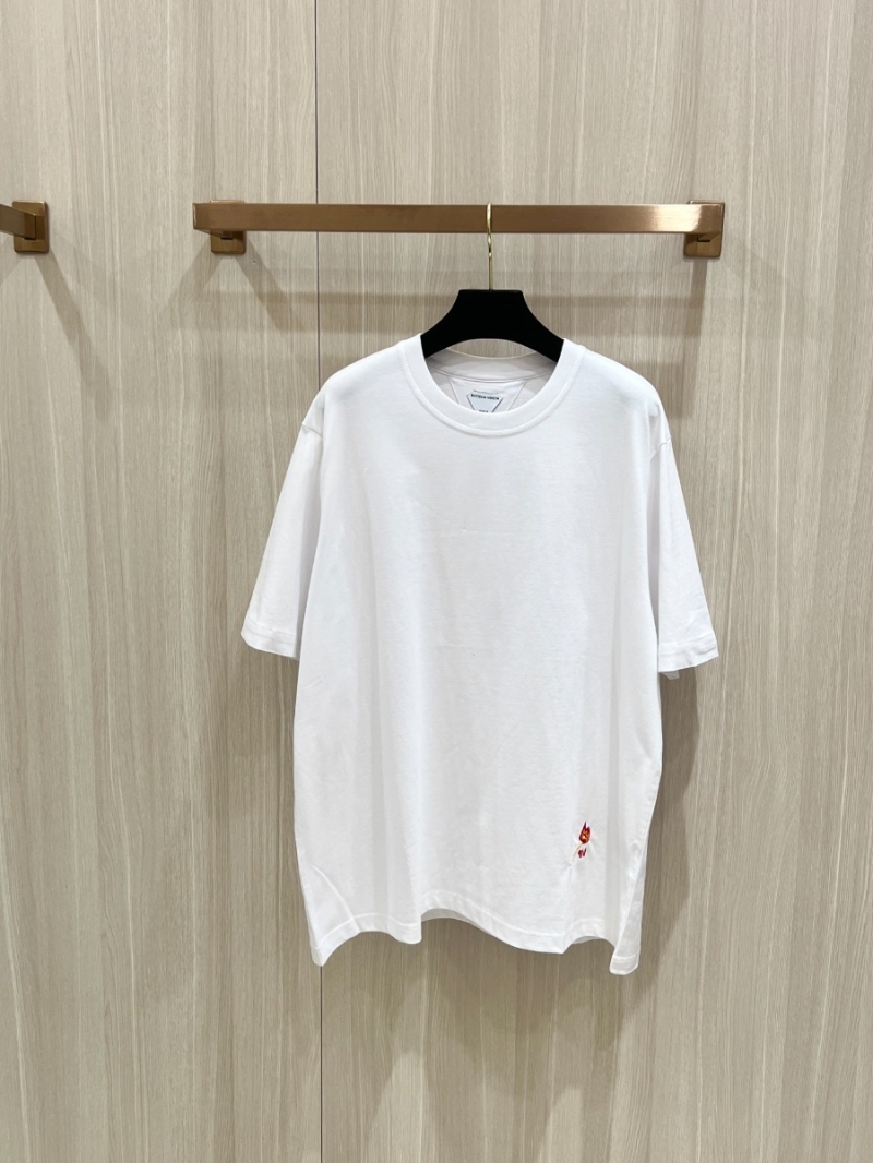 Bottega Veneta Embroidered Matchstick T-Shirt - White Short Sleeve